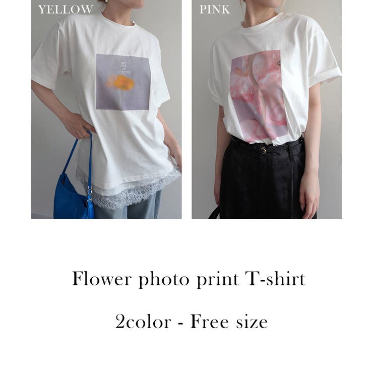 フラワーフォトプリントTシャツRashik カットソー 大人カジュアル | BUYSENSE | 詳細画像2 