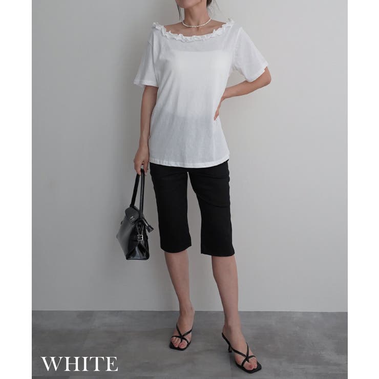 フリルネックワンショルTシャツRashik カットソー 大人カジュアル | BUYSENSE | 詳細画像10 