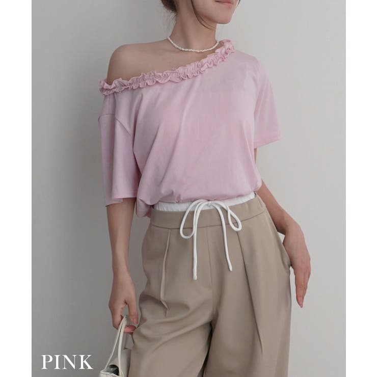 フリルネックワンショルTシャツRashik カットソー 大人カジュアル | BUYSENSE | 詳細画像11 