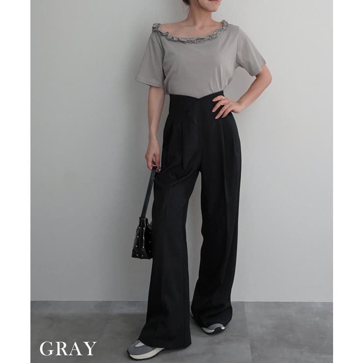 フリルネックワンショルTシャツRashik カットソー 大人カジュアル | BUYSENSE | 詳細画像17 