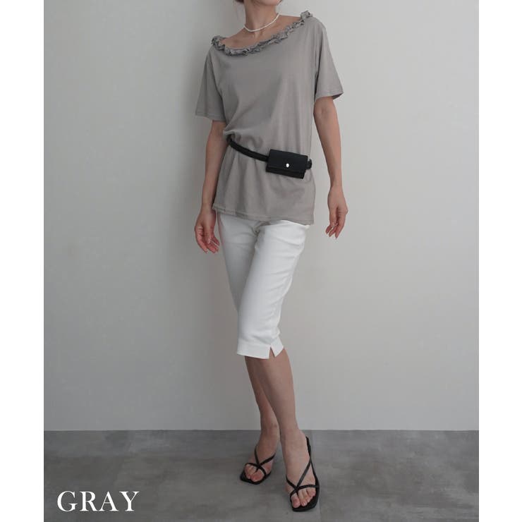 フリルネックワンショルTシャツRashik カットソー 大人カジュアル | BUYSENSE | 詳細画像19 