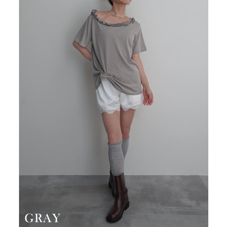 フリルネックワンショルTシャツRashik カットソー 大人カジュアル | BUYSENSE | 詳細画像20 