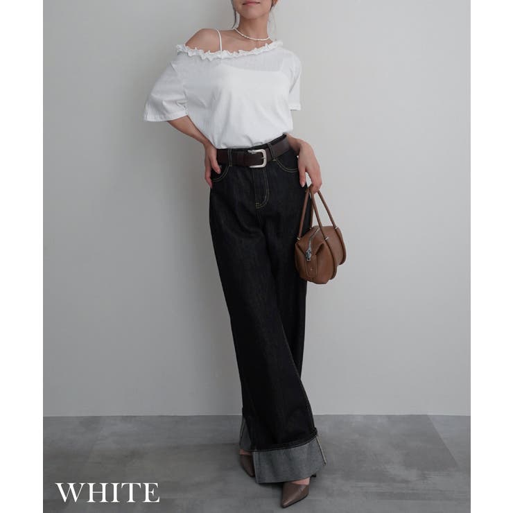 フリルネックワンショルTシャツRashik カットソー 大人カジュアル | BUYSENSE | 詳細画像7 