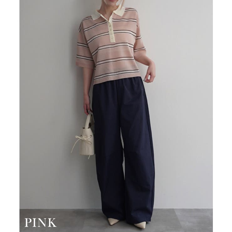 シアーボーダーポロニットRashik カットソー 大人カジュアル | BUYSENSE | 詳細画像9 