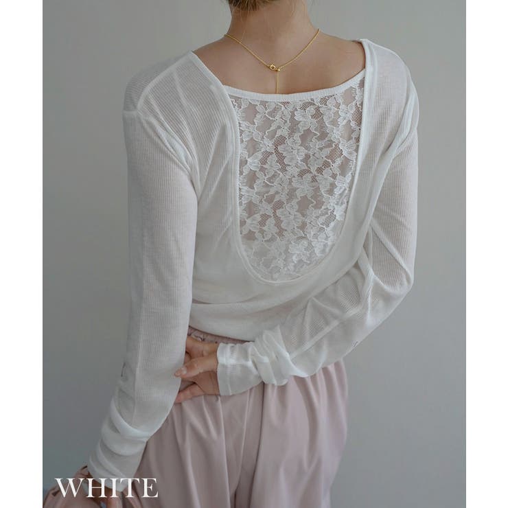 バックシャンレーストップスRashik カットソー 大人カジュアル | BUYSENSE | 詳細画像4 