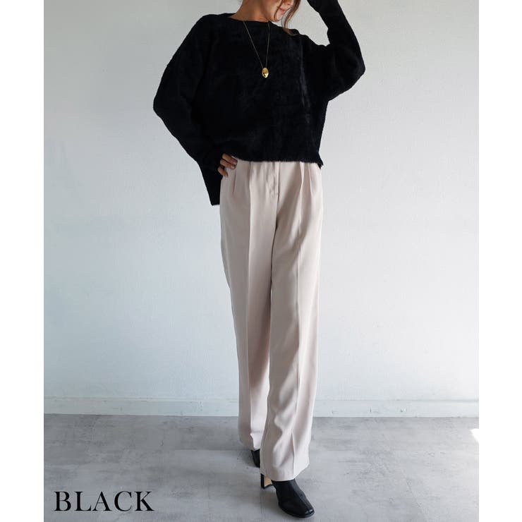 ブラック | フェザーヤーンプルオーバー Rashik ニット | BUYSENSE