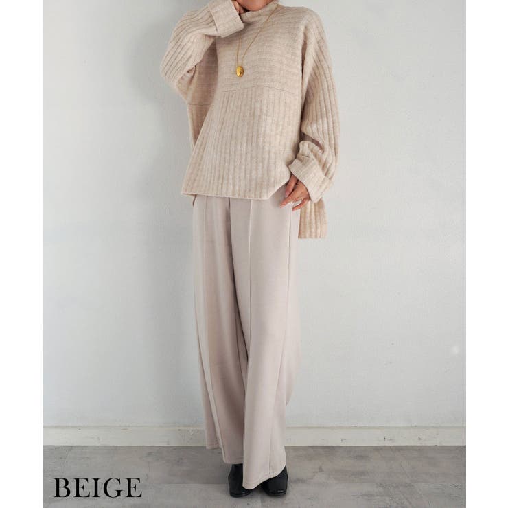 ベージュ | ハイネックニットトップス Rashik ニット | BUYSENSE
