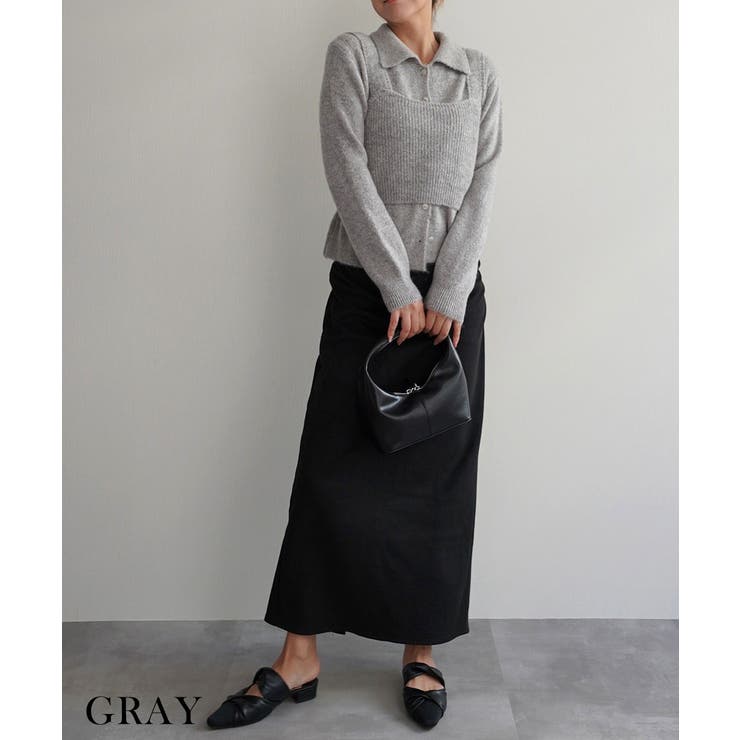 ニットビスチェセットRashik ニット 大人カジュアル[品番：BYST0002425