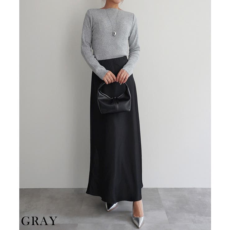 グレー | ボートネックニットRashik ニット 大人カジュアル | BUYSENSE