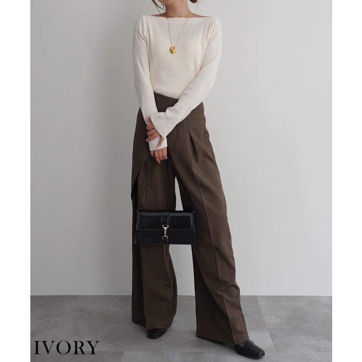 アイボリー | ボートネックニットRashik ニット 大人カジュアル | BUYSENSE