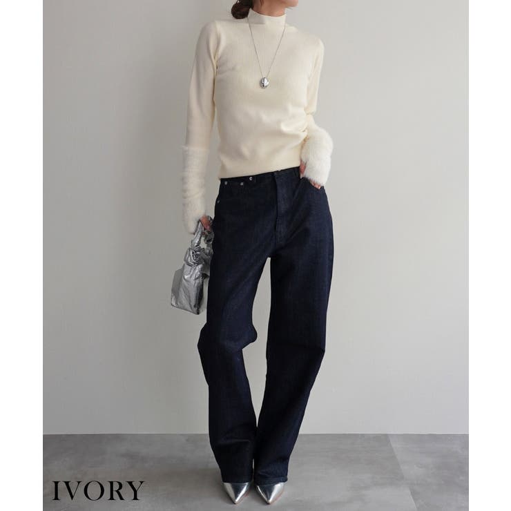 アイボリー | スリーブシャギーニットRashik ニット 大人カジュアル | BUYSENSE