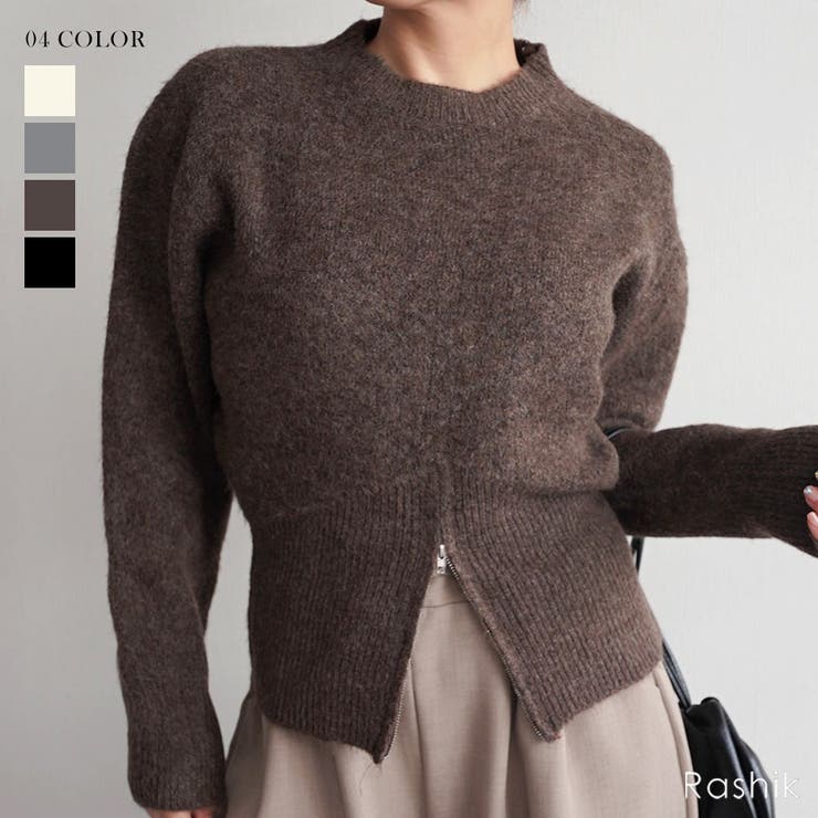 ウエストジップニットRashik ニット 大人カジュアル | BUYSENSE | 詳細画像1 