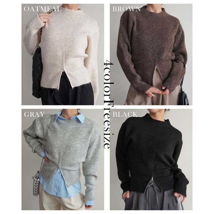 ウエストジップニットRashik ニット 大人カジュアル | BUYSENSE | 詳細画像2 