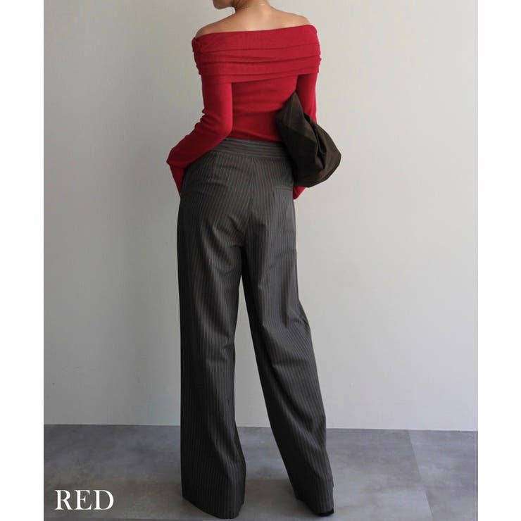 オフショルダーギャザーニット Rashik ニット | BUYSENSE | 詳細画像9 