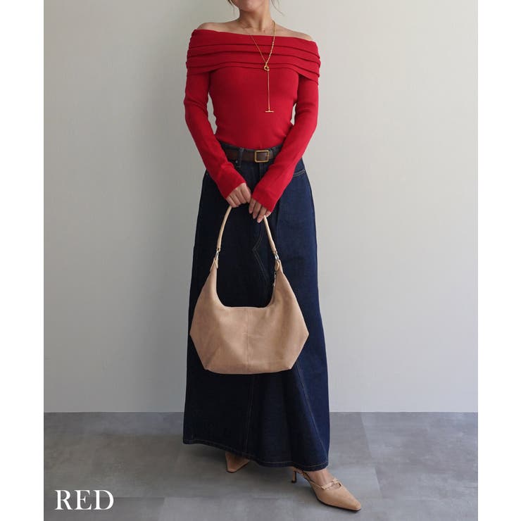 オフショルダーギャザーニット Rashik ニット | BUYSENSE | 詳細画像10 