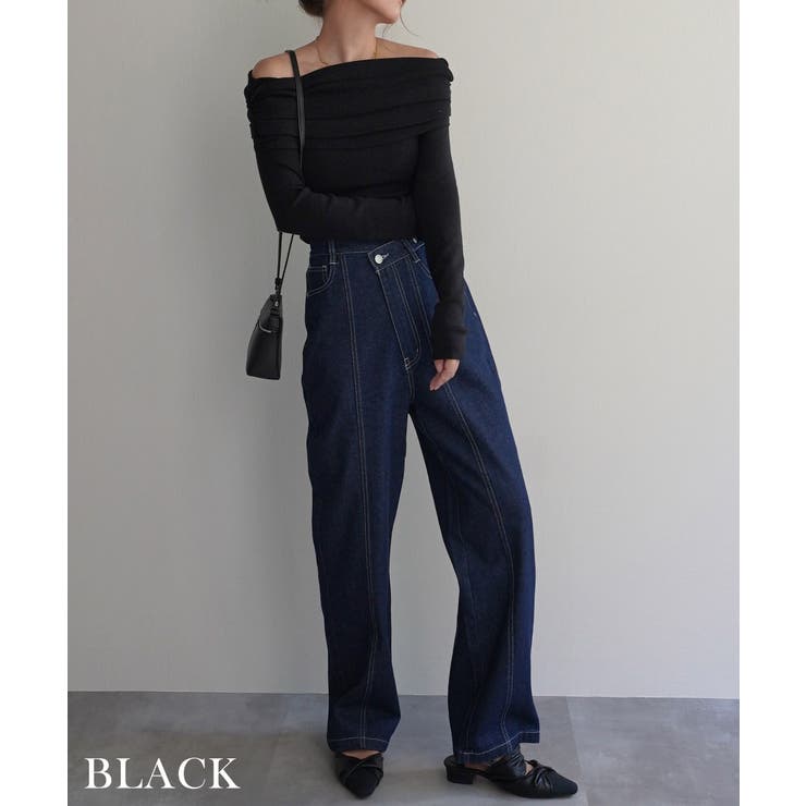 オフショルダーギャザーニット Rashik ニット | BUYSENSE | 詳細画像16 