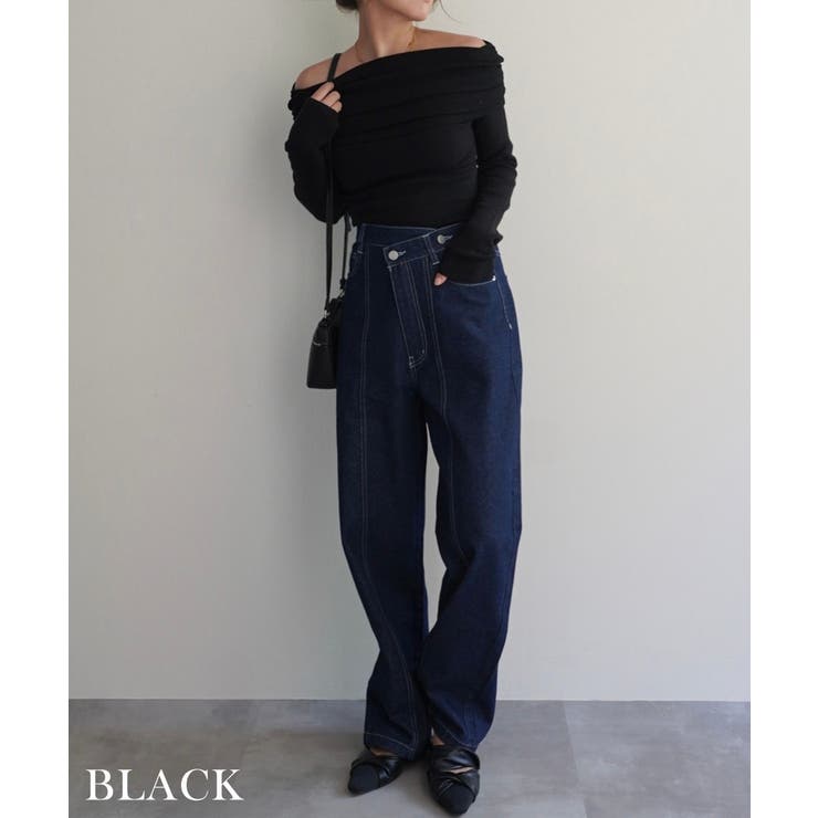 オフショルダーギャザーニット Rashik ニット | BUYSENSE | 詳細画像17 