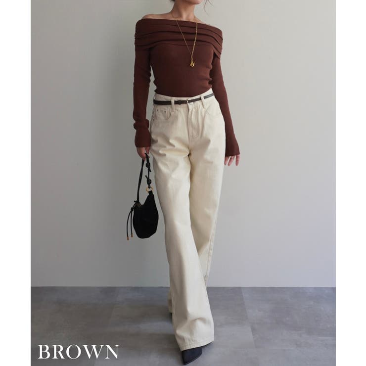 オフショルダーギャザーニット Rashik ニット | BUYSENSE | 詳細画像5 