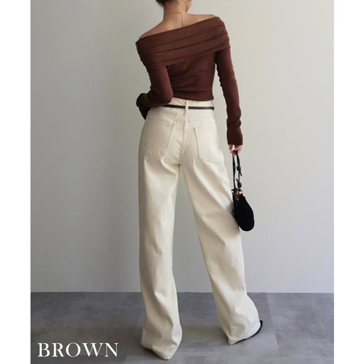 オフショルダーギャザーニット Rashik ニット | BUYSENSE | 詳細画像7 