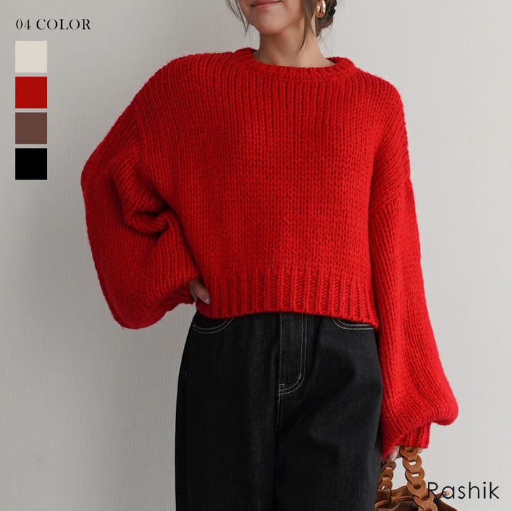 バルーンスリーブショートニットRashik ニット 大人カジュアル | BUYSENSE | 詳細画像1