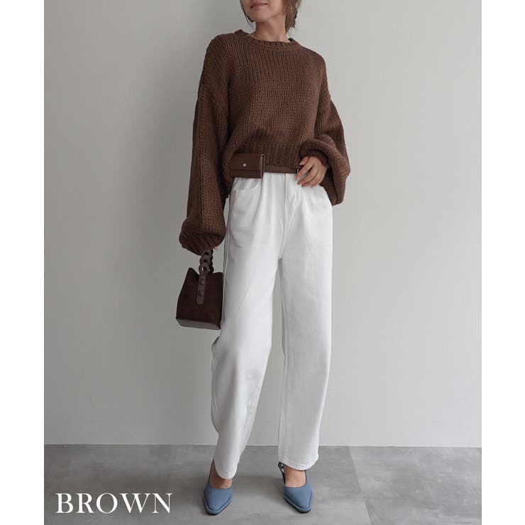バルーンスリーブショートニットRashik ニット 大人カジュアル | BUYSENSE | 詳細画像12