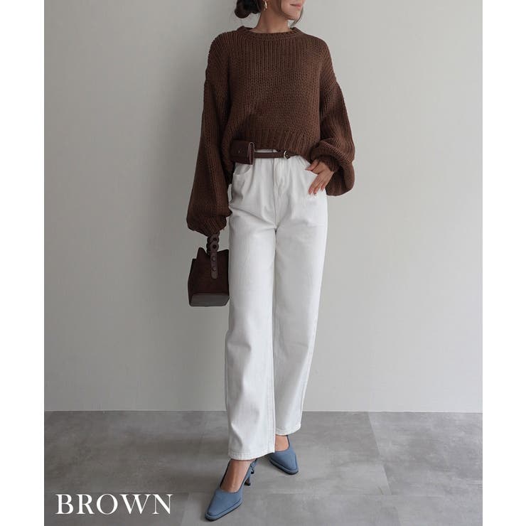 バルーンスリーブショートニットRashik ニット 大人カジュアル | BUYSENSE | 詳細画像13