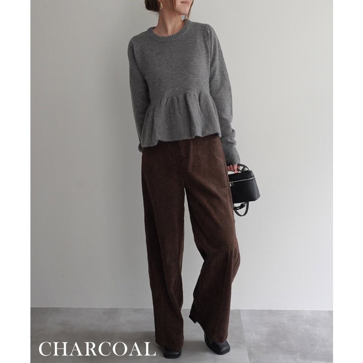 チャコール | 裾バルーンニットプルオーバー Rashik ニット | BUYSENSE