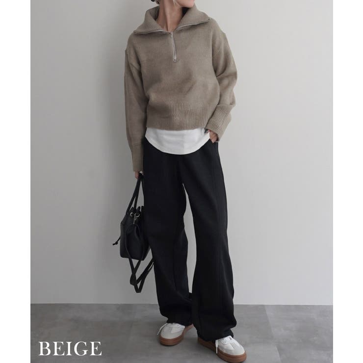 ハーフジップ裾リブニットRashik ニット 大人カジュアル | BUYSENSE | 詳細画像12 