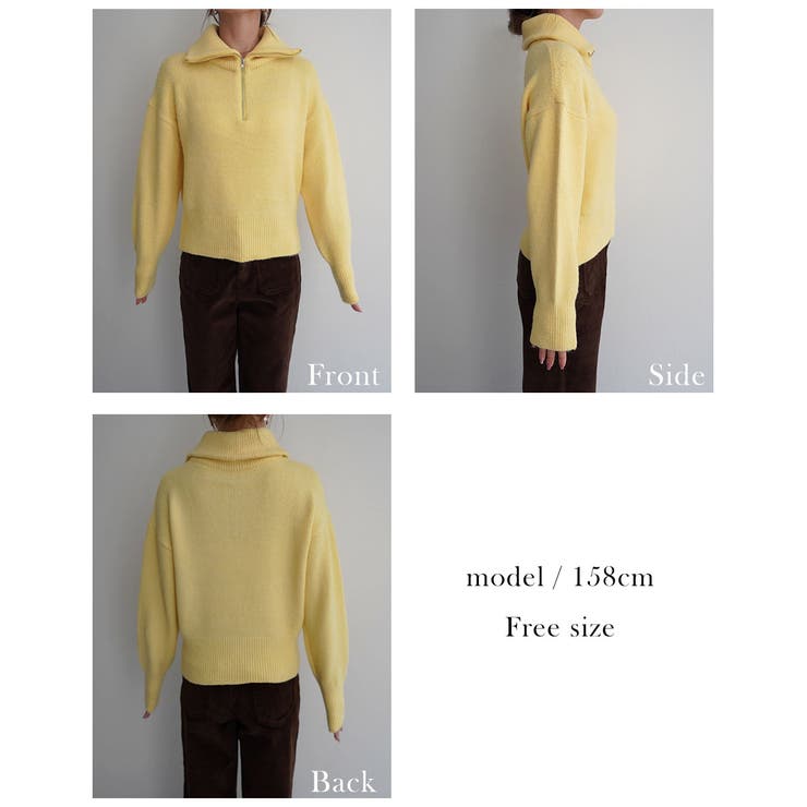 ハーフジップ裾リブニットRashik ニット 大人カジュアル | BUYSENSE | 詳細画像4 