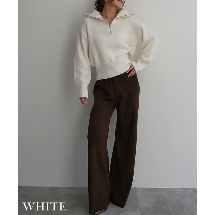 ハーフジップ裾リブニットRashik ニット 大人カジュアル | BUYSENSE | 詳細画像6 