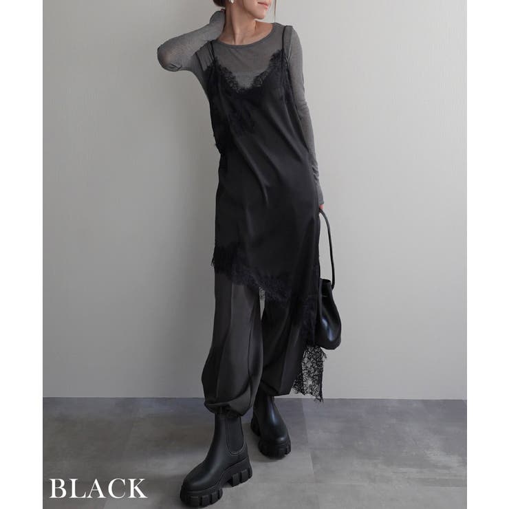 アンバランスサテンレースキャミワンピ Rashik ワンピース | BUYSENSE | 詳細画像16 