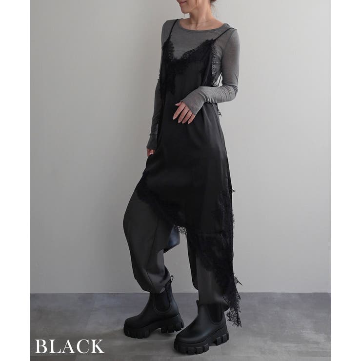 アンバランスサテンレースキャミワンピ Rashik ワンピース | BUYSENSE | 詳細画像17 