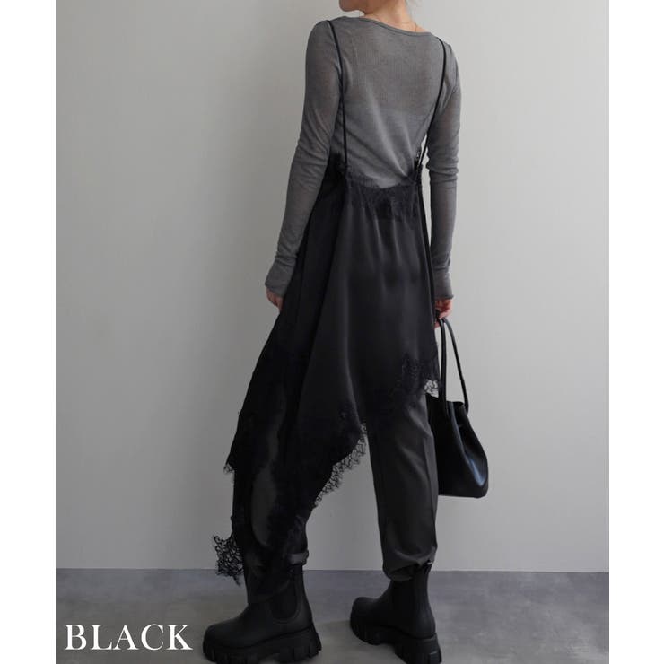 アンバランスサテンレースキャミワンピ Rashik ワンピース | BUYSENSE | 詳細画像18 
