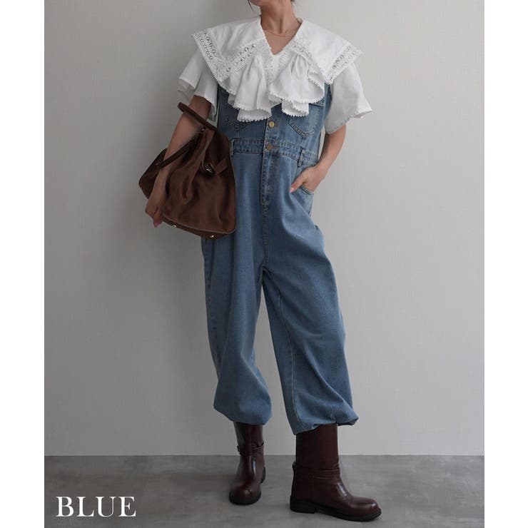VネックデニムオールインワンRashik ワンピース 大人カジュアル | BUYSENSE | 詳細画像9 