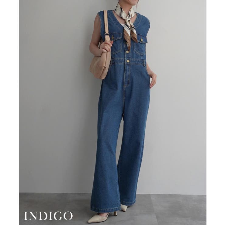 VネックデニムオールインワンRashik ワンピース 大人カジュアル | BUYSENSE | 詳細画像11 
