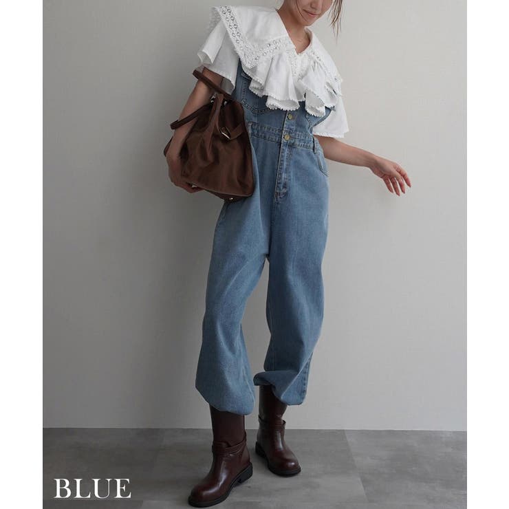 VネックデニムオールインワンRashik ワンピース 大人カジュアル | BUYSENSE | 詳細画像8 