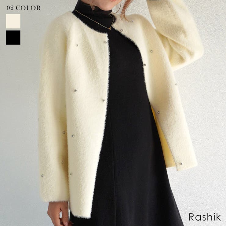 ビジューニットジャケット Rashik アウター[品番：BYST0002056