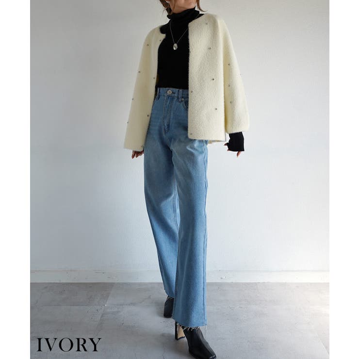 ビジューニットジャケット Rashik アウター[品番：BYST0002056