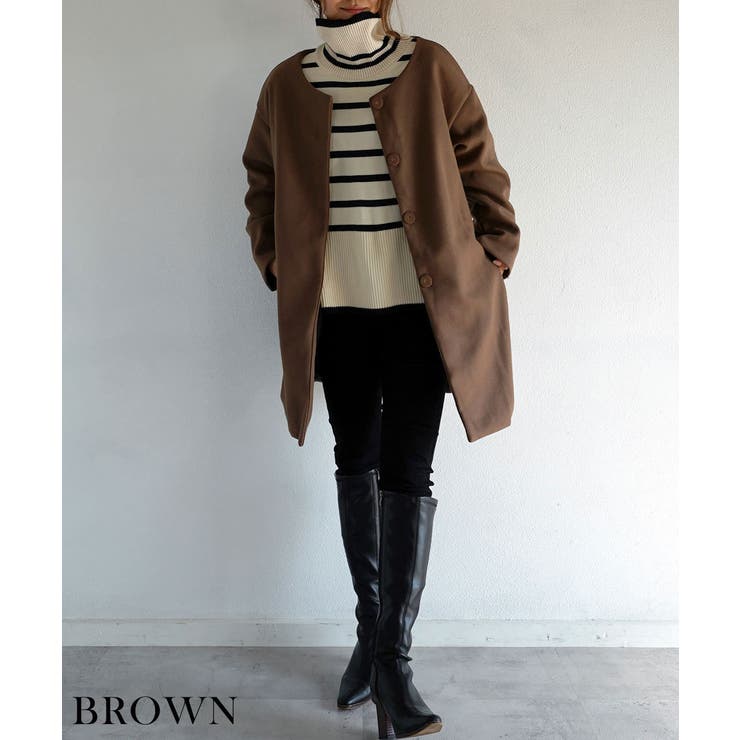 ノーカラーコクーンコート Rashik アウター | BUYSENSE | 詳細画像5 