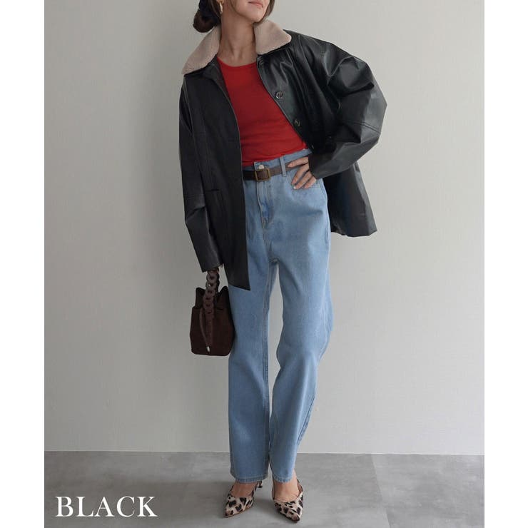 ボア襟付きフェイクレザーカバーオール Rashik アウター | BUYSENSE | 詳細画像11 