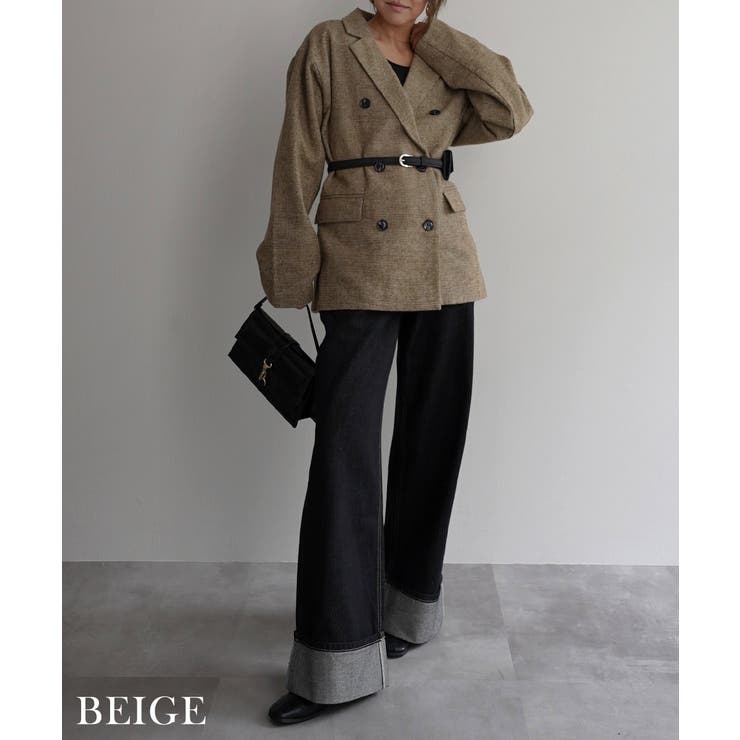 チェックダブルテーラードジャケットRashik アウター 大人カジュアル | BUYSENSE | 詳細画像7 