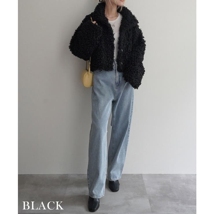 ブラック | プードルファースタンドカラーブルゾン Rashik アウター | BUYSENSE