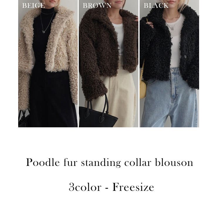 プードルファースタンドカラーブルゾン Rashik アウター | BUYSENSE | 詳細画像2 