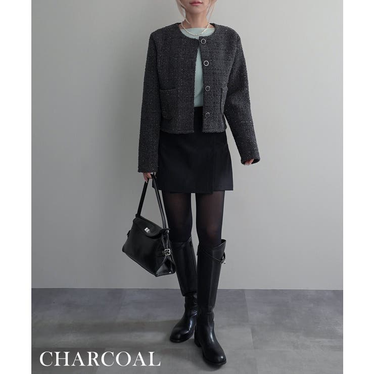 ラメ混ツイードジャケット Rashik アウター | BUYSENSE | 詳細画像14 