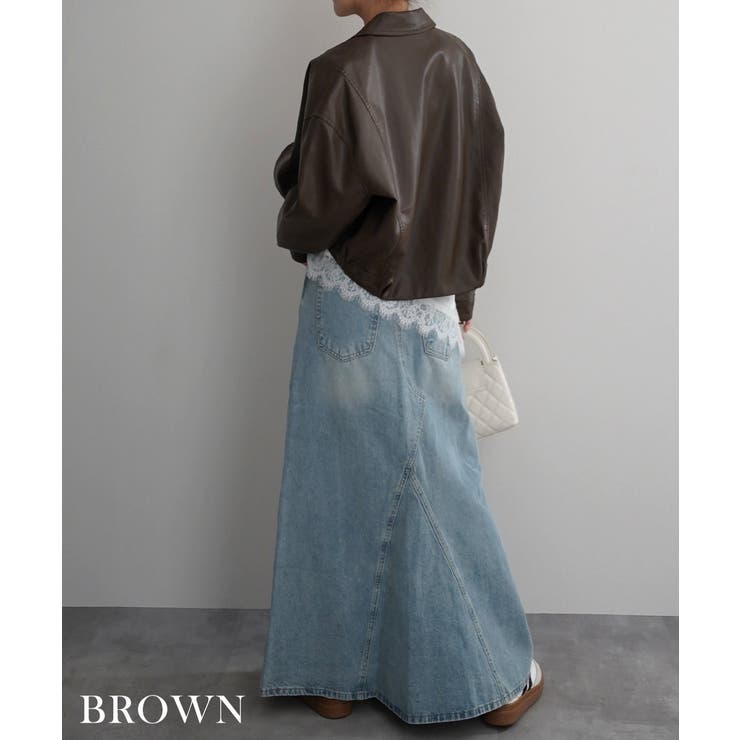 サイドラインレザーライクブルゾンRashik アウター 大人カジュアル | BUYSENSE | 詳細画像12 