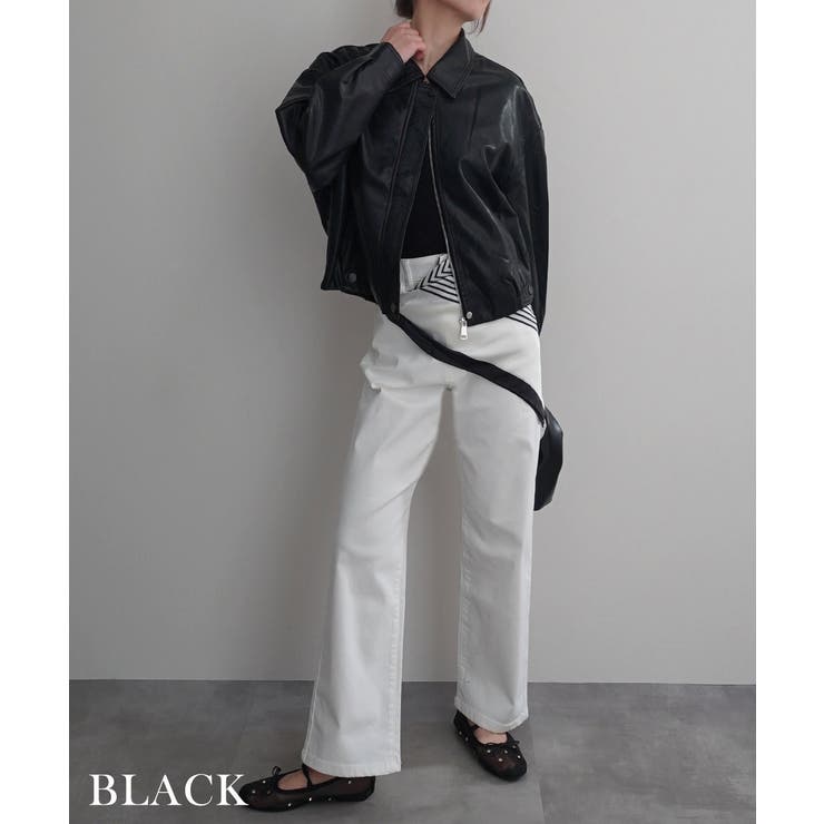 サイドラインレザーライクブルゾンRashik アウター 大人カジュアル | BUYSENSE | 詳細画像16 