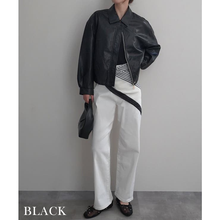 サイドラインレザーライクブルゾンRashik アウター 大人カジュアル | BUYSENSE | 詳細画像17 