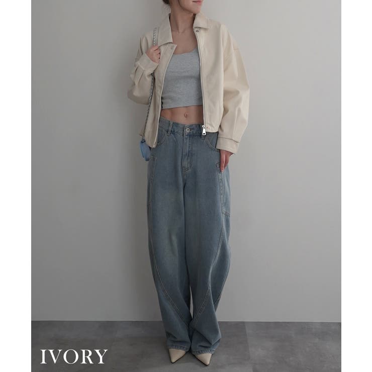 サイドラインレザーライクブルゾンRashik アウター 大人カジュアル | BUYSENSE | 詳細画像7 