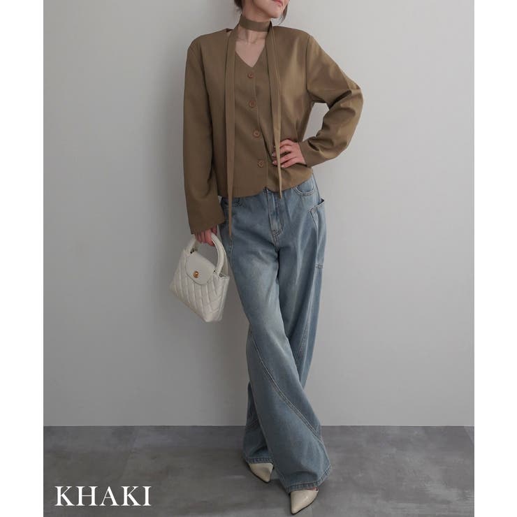 チョーカータイ付きジャケットRashik アウター 大人カジュアル | BUYSENSE | 詳細画像10 