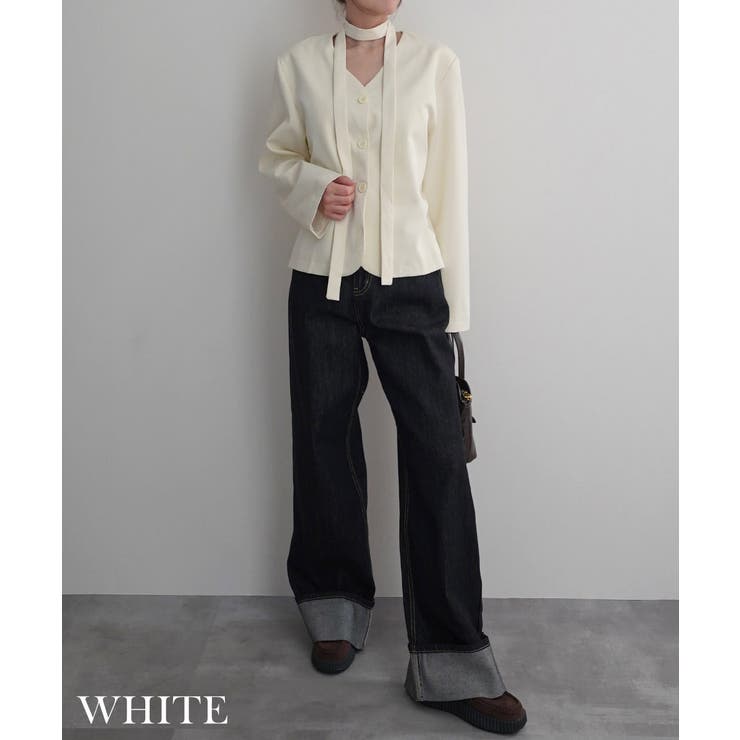 チョーカータイ付きジャケットRashik アウター 大人カジュアル | BUYSENSE | 詳細画像5 